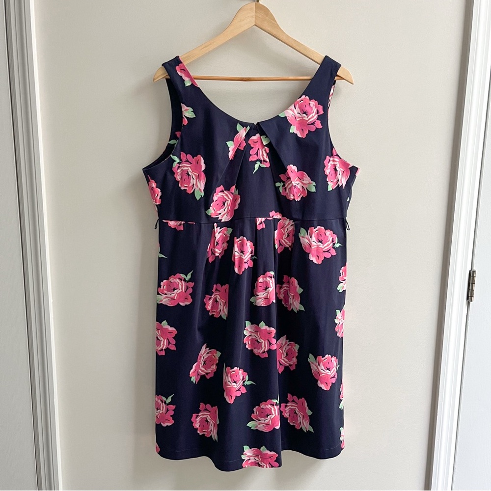 [motherhood maternity] rose floral printed sleeveless a-line dress navy pink LM